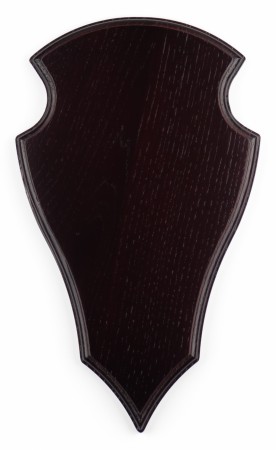 Trofeplate for dåhjort mørkebeiset eik 32x18 cm